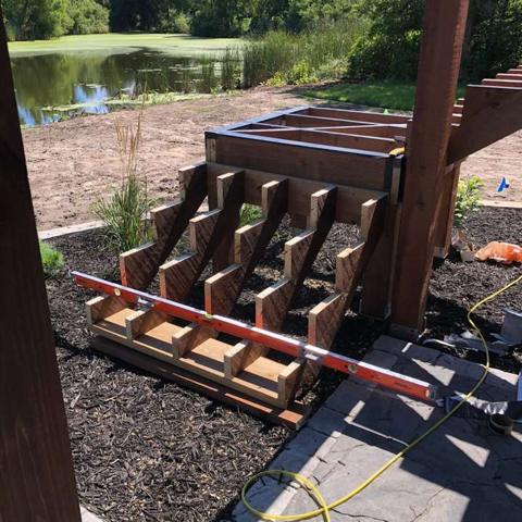 Exterior stair framing