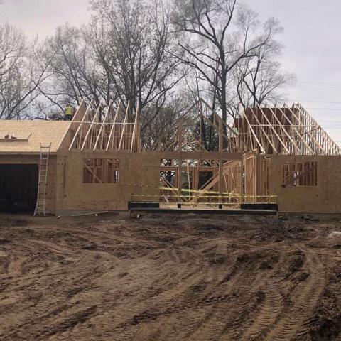 House frame on jobsite
