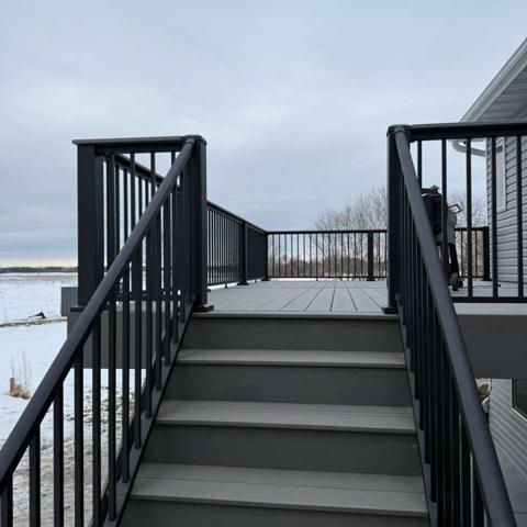 Finished outdoor stairs and railing