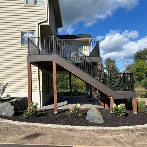 Finished elevated deck and stairs