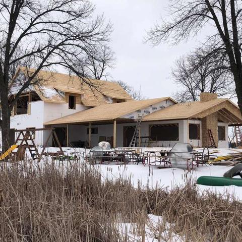 Large house frame and roof