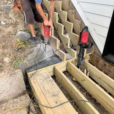 Deck framing and ledger detail